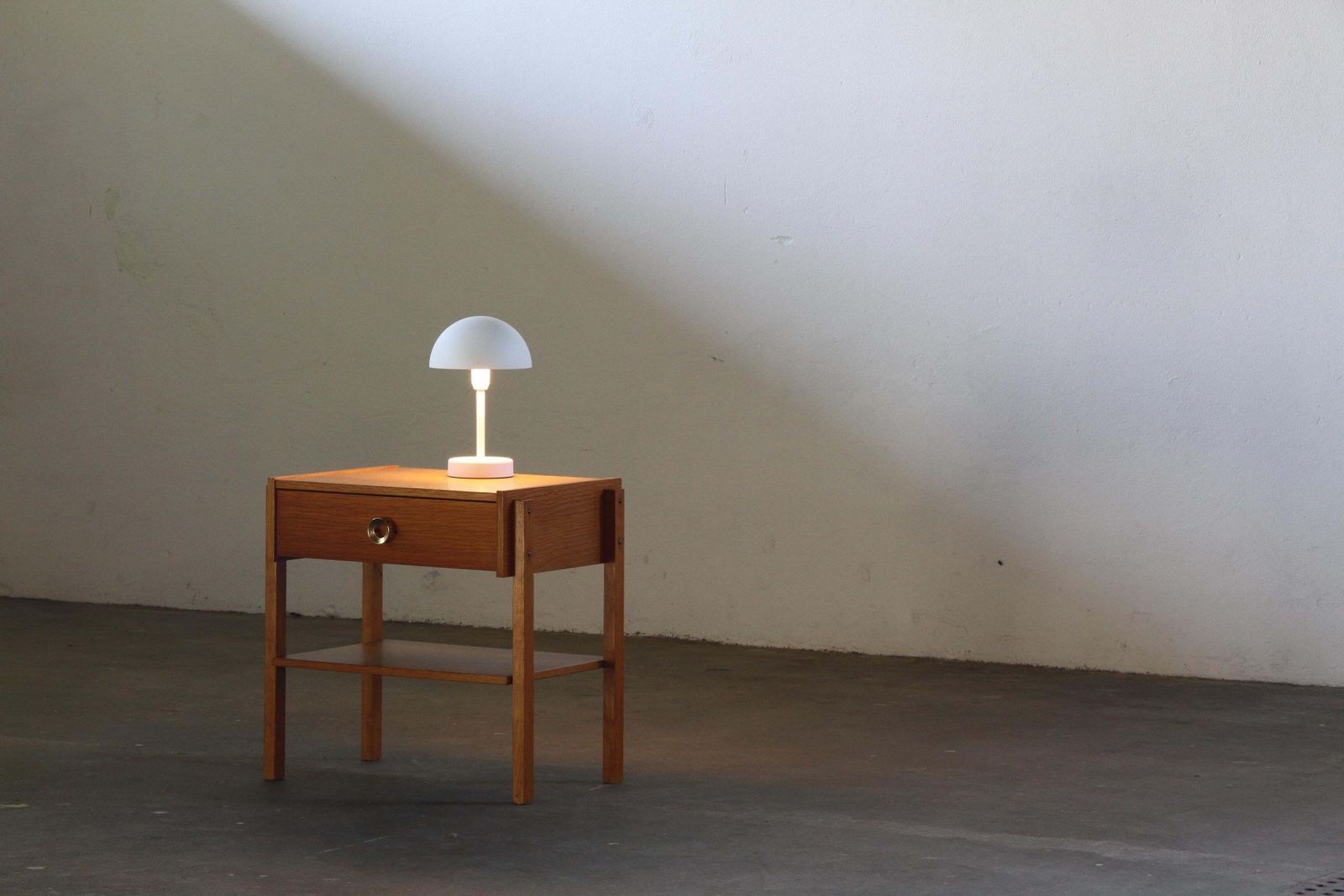 Vintage Danish 1970s Mid Century Oak Bedside Table Night Stand photo vinterior