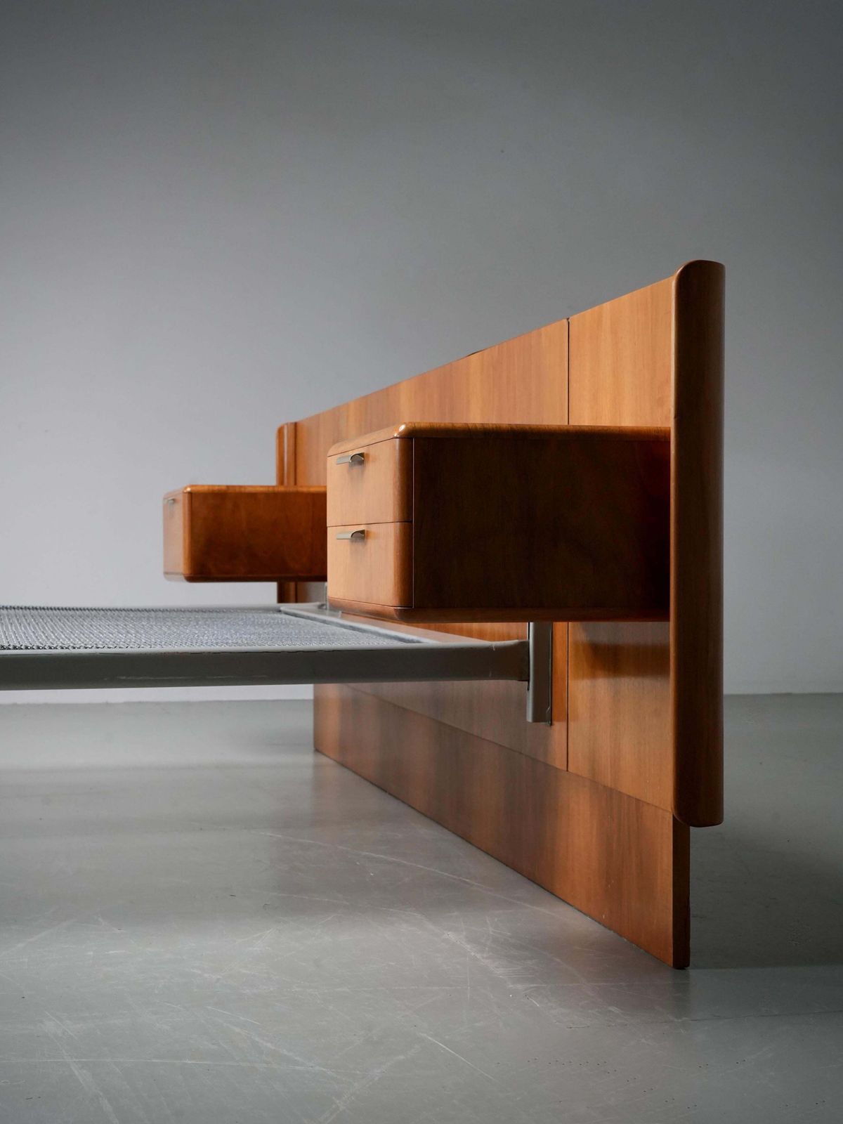 photo for sale Northern European Modern Double Bed With Integrated Floating Nightstands, 1950's
