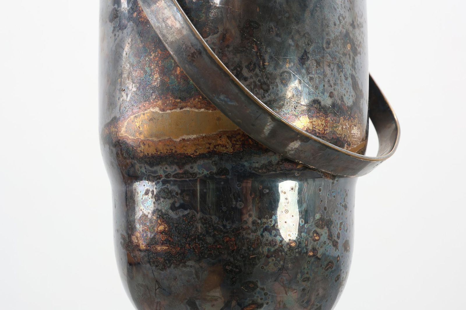 Home Decor Art Deco Silvered Copper Champagne Bucket On Stand, France, 1910s photo