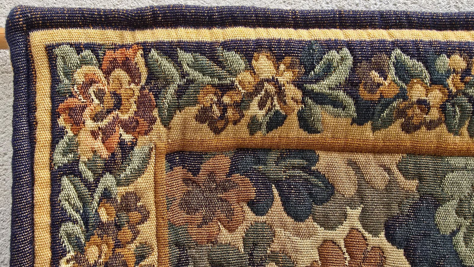 Mid Century Aubusson Style Woven Tapestry, Large Pastoral Landscape, 166 Cm photo Art