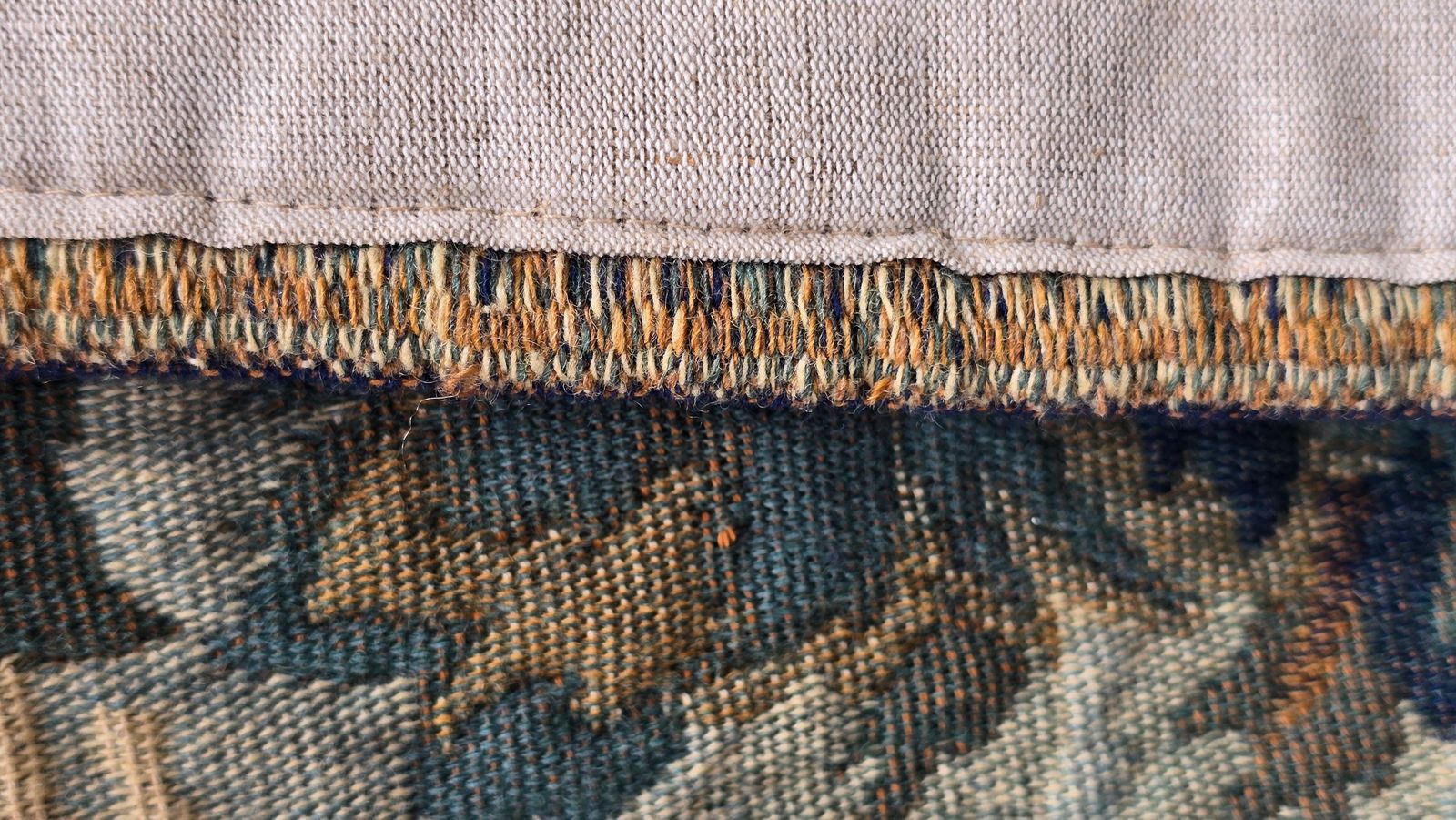 Mid Century Aubusson Style Woven Tapestry, Large Pastoral Landscape, 166 Cm photo vinterior