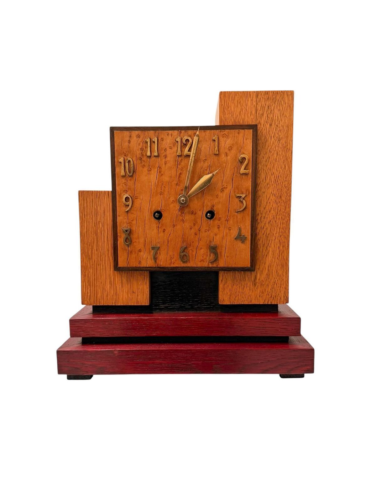 Art Deco Modernist Mantel Clock In The Style Of Hendrik Wouda, 1920s photo vintage