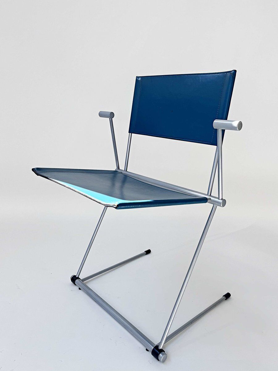 Ballerina Chair In Teal Coloured Full Grain Leather By Herbert Ohl For Matteo Grassi, 1990s