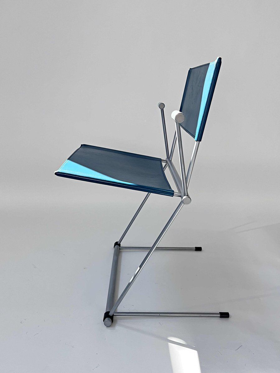 Ballerina Chair In Teal Coloured Full Grain Leather By Herbert Ohl For Matteo Grassi, 1990s photo Furniture