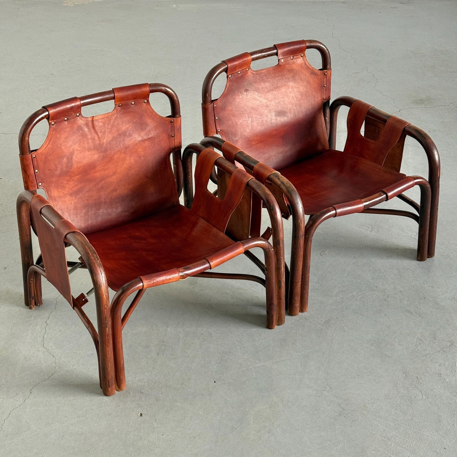 Tito Agnoli Leather Safari Chairs For Bonacina photo Furniture