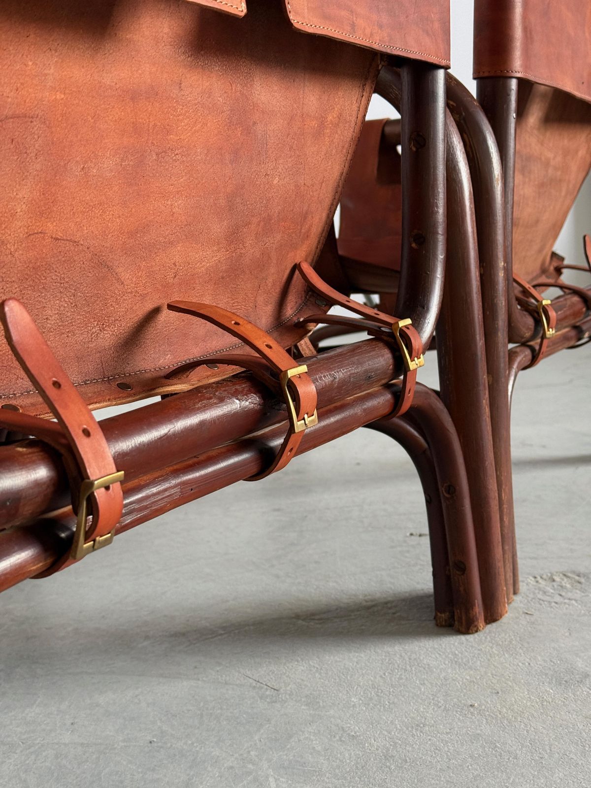 photo for sale Tito Agnoli Leather Safari Chairs For Bonacina