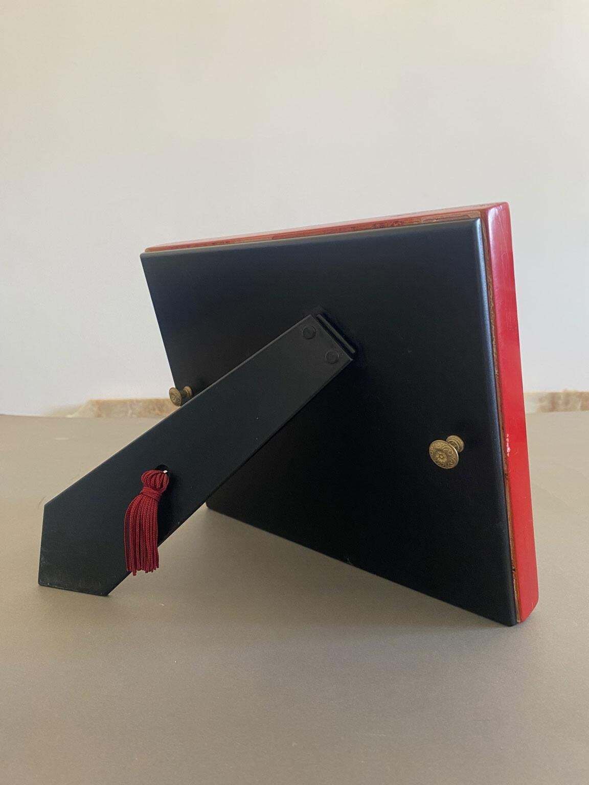 photo for sale Italy Rectangular Red Lacquered Table Picture Frame