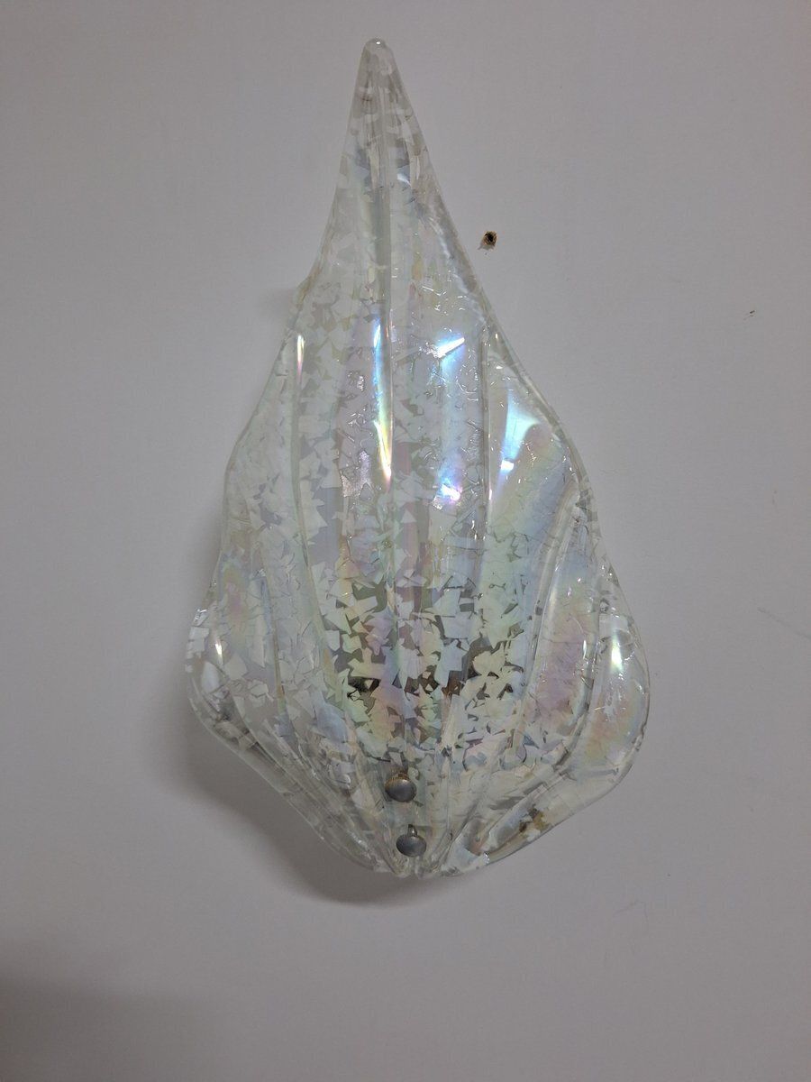 Graniglia Glass Wall Lamps With Iridescent Finish, 1980s, Set Of 2 photo furniture