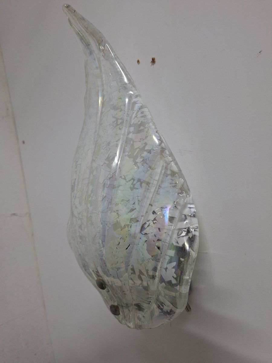 Graniglia Glass Wall Lamps With Iridescent Finish, 1980s, Set Of 2 photo for sale