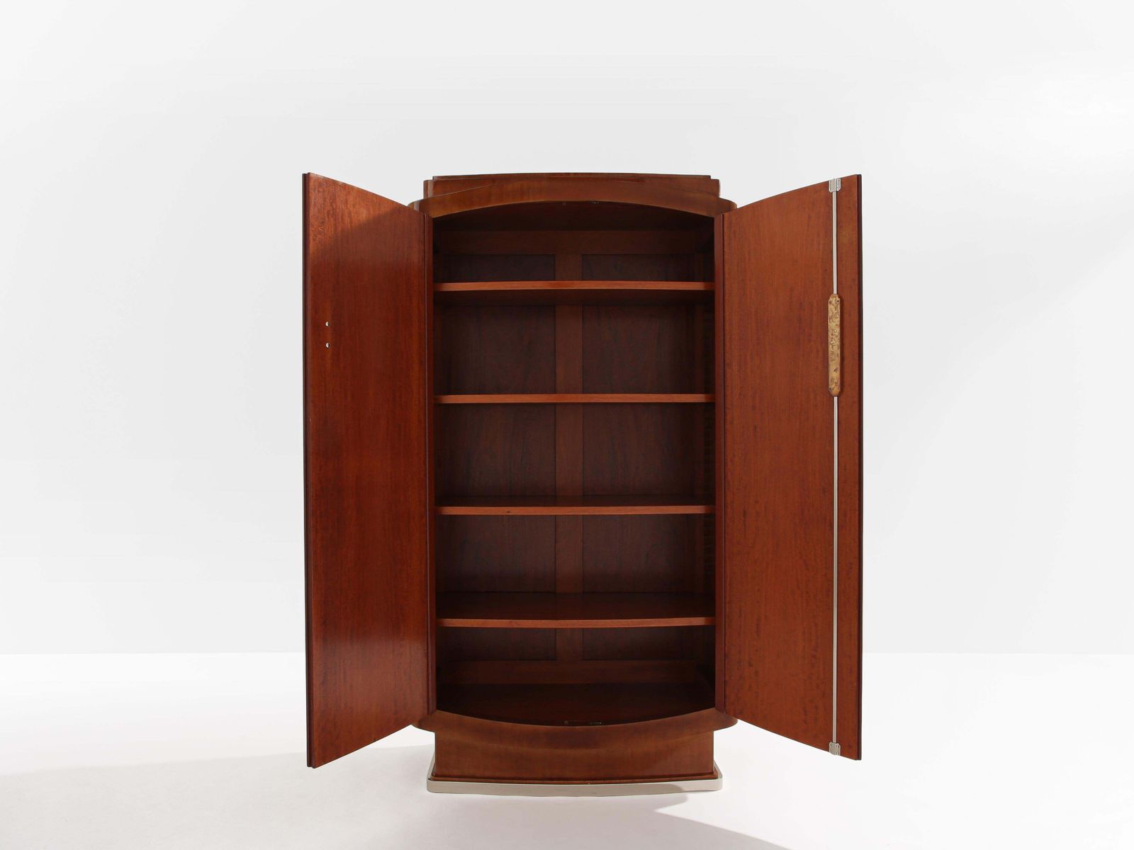 Cabinet Jules Leleu en acajou et métal nickelé, 1930 photo 36161.0
