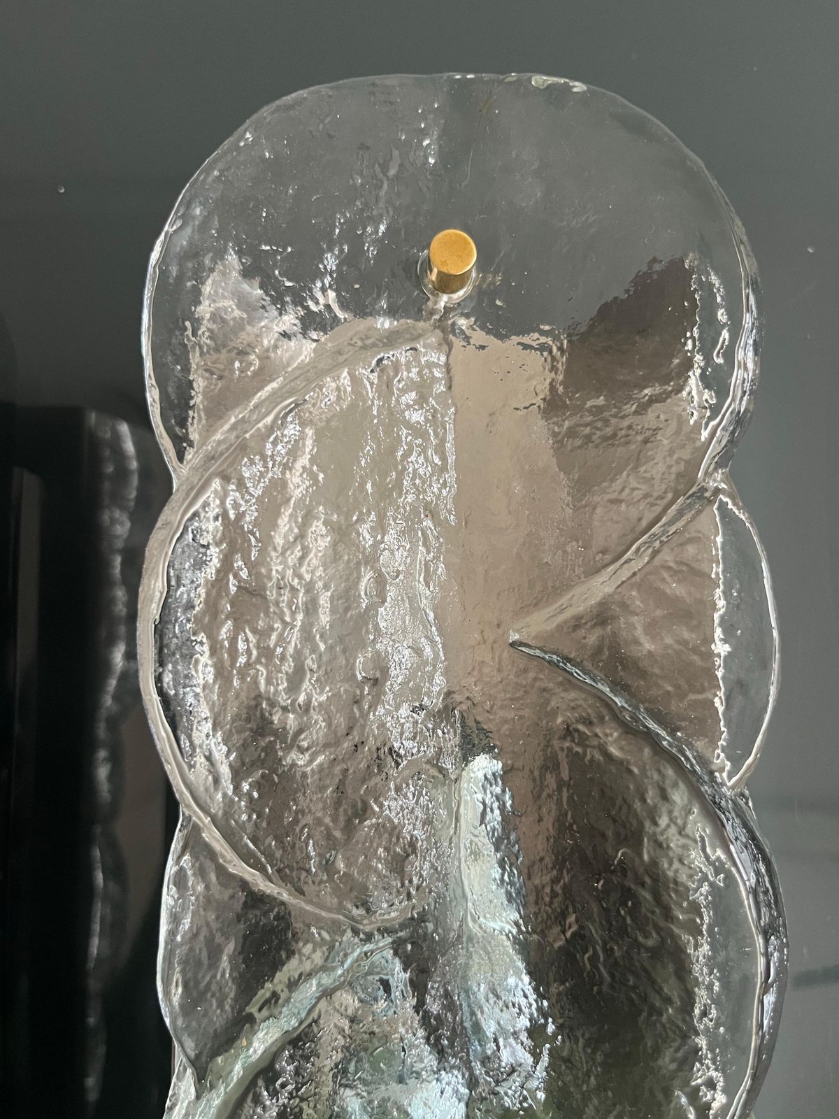 Lighting Austrian Mid Century Pair Of "Citrus" Clear Murano Wall Sconces By Kalmar, 1970s photo