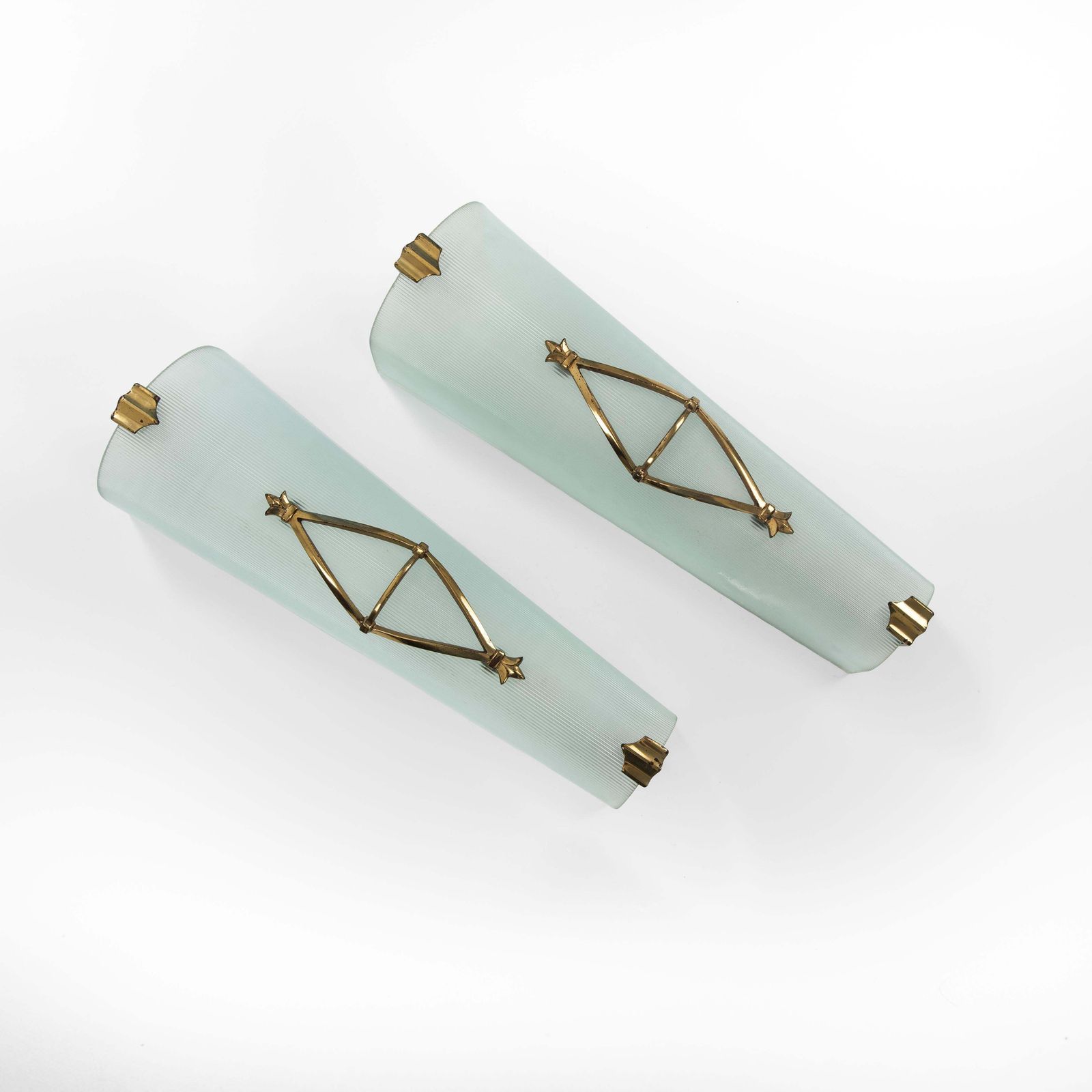 Pair Of French Art Déco Satin Glass Wall Sconces By Atelier Petitot, Paris 1930s photo 2437.0
