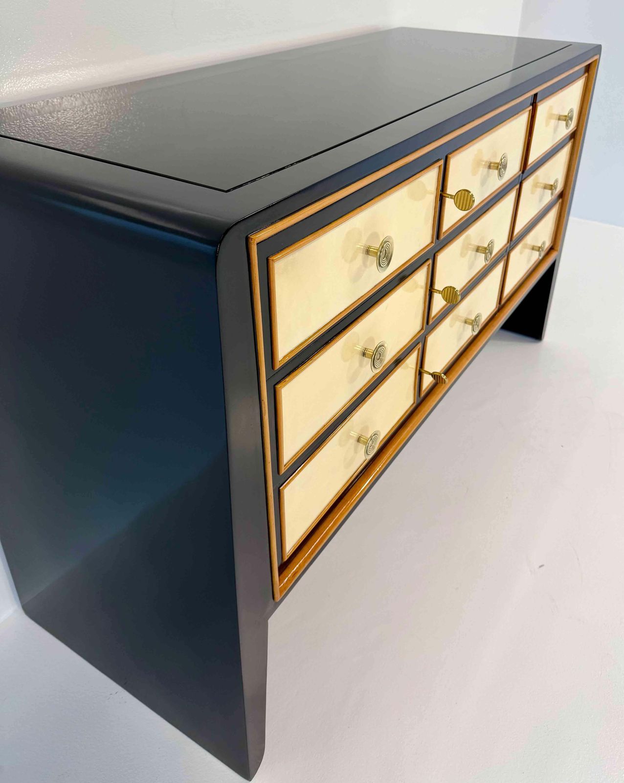 Italian Art Deco Dresser By Paolo Buffa In Maple, Lacquer And Parchment, 1940s photo buy