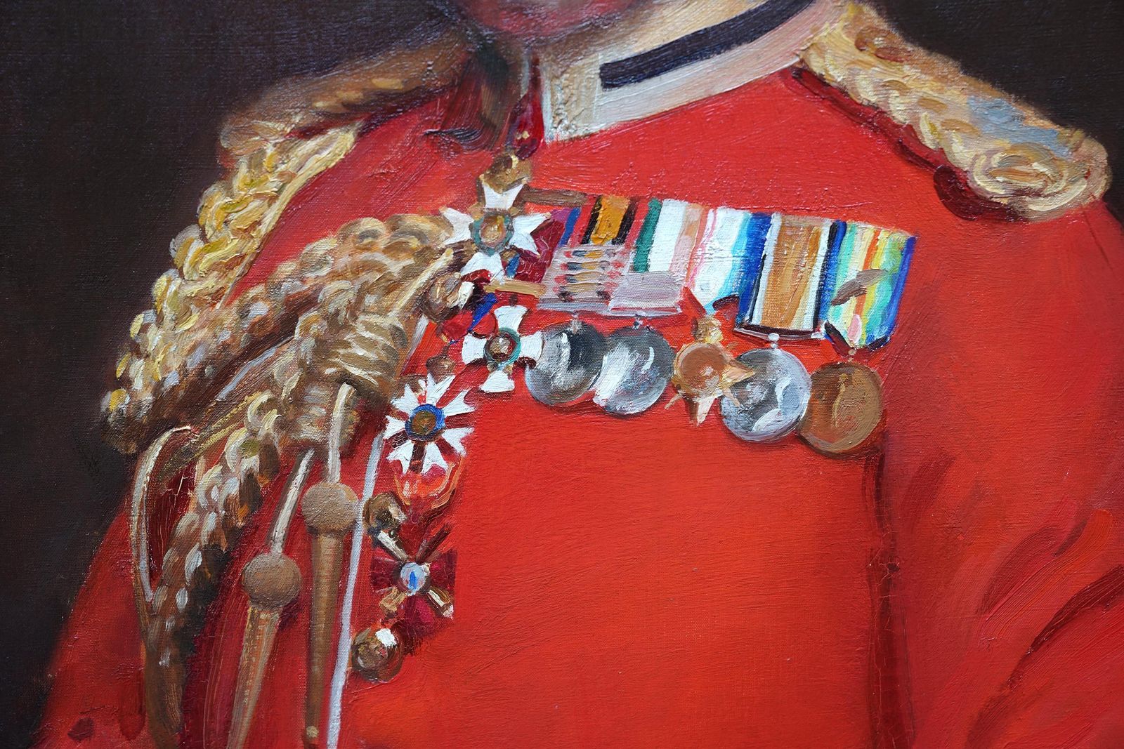Portrait Of A British Army General In Uniform   British Exh. Art Oil Painting photo vintage
