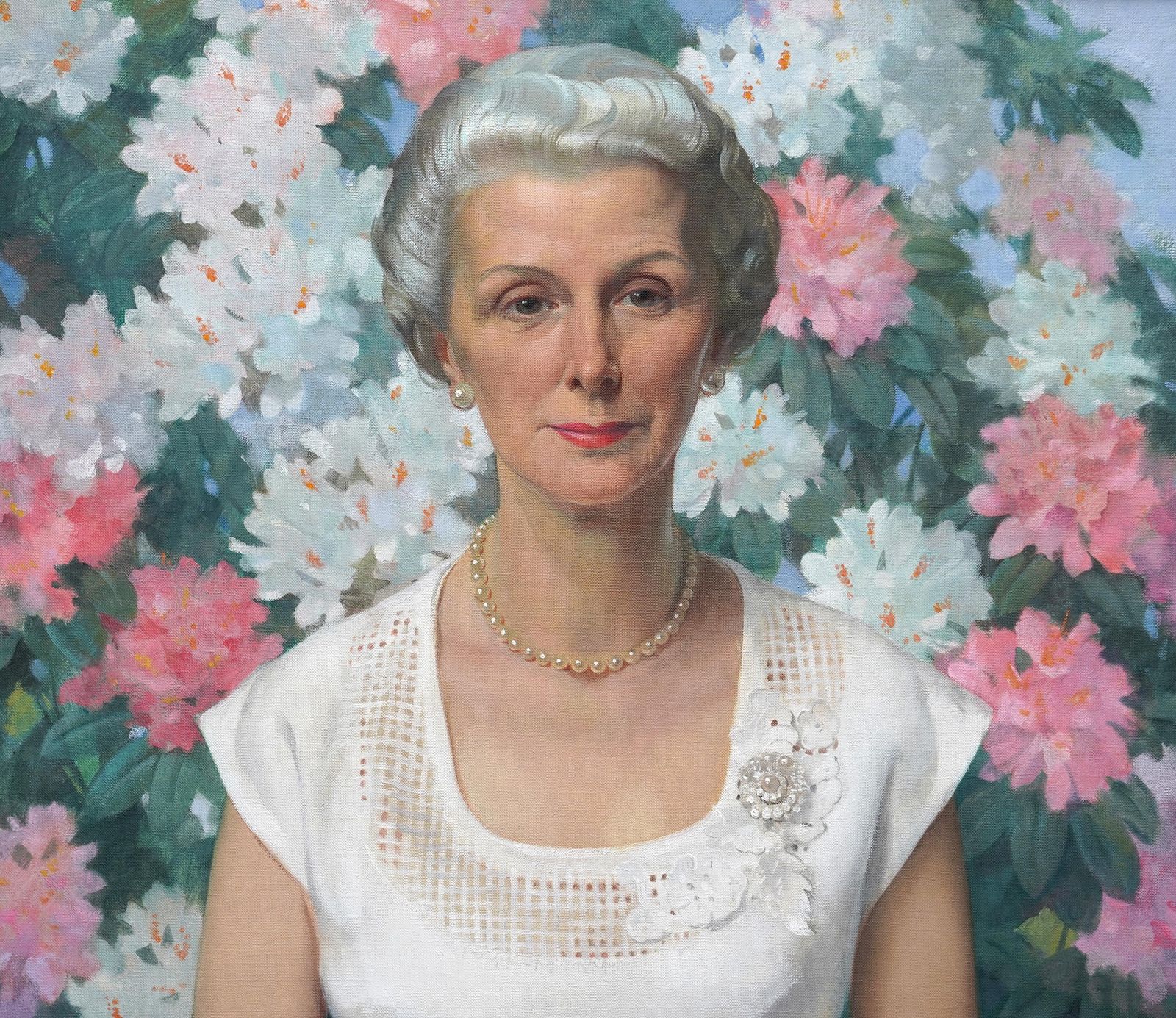 Portrait Of Lady Joan Kitchen   British 1940's Art Oil Painting photo for sale
