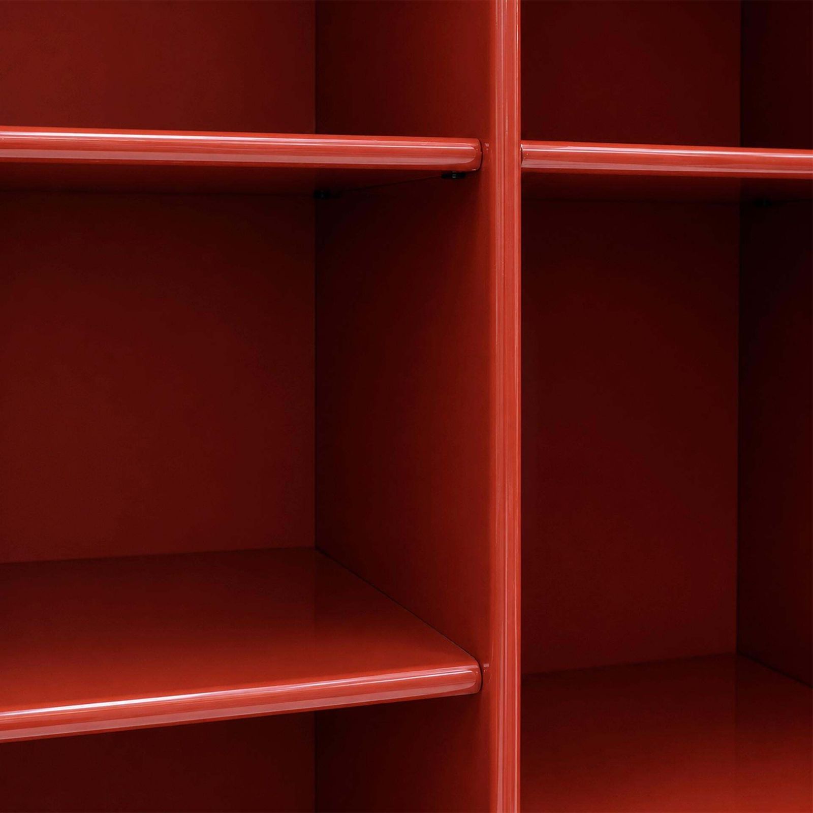 Mid Century Afra & Tobia Scarpa Italian Red Lacquer 1960s Modular Wall Unit photo vinterior