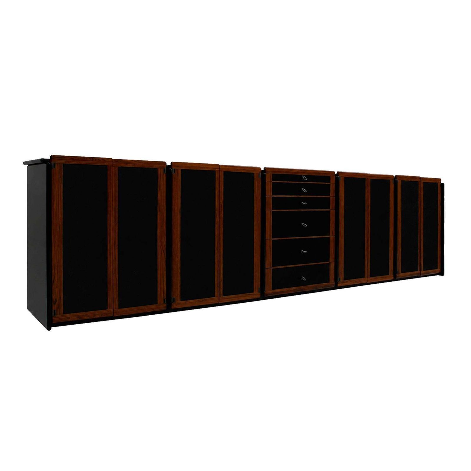 Mid Century Afra And Tobia Scarpa Italian Wood Black Lacquer 1970s Sideboard photo furniture