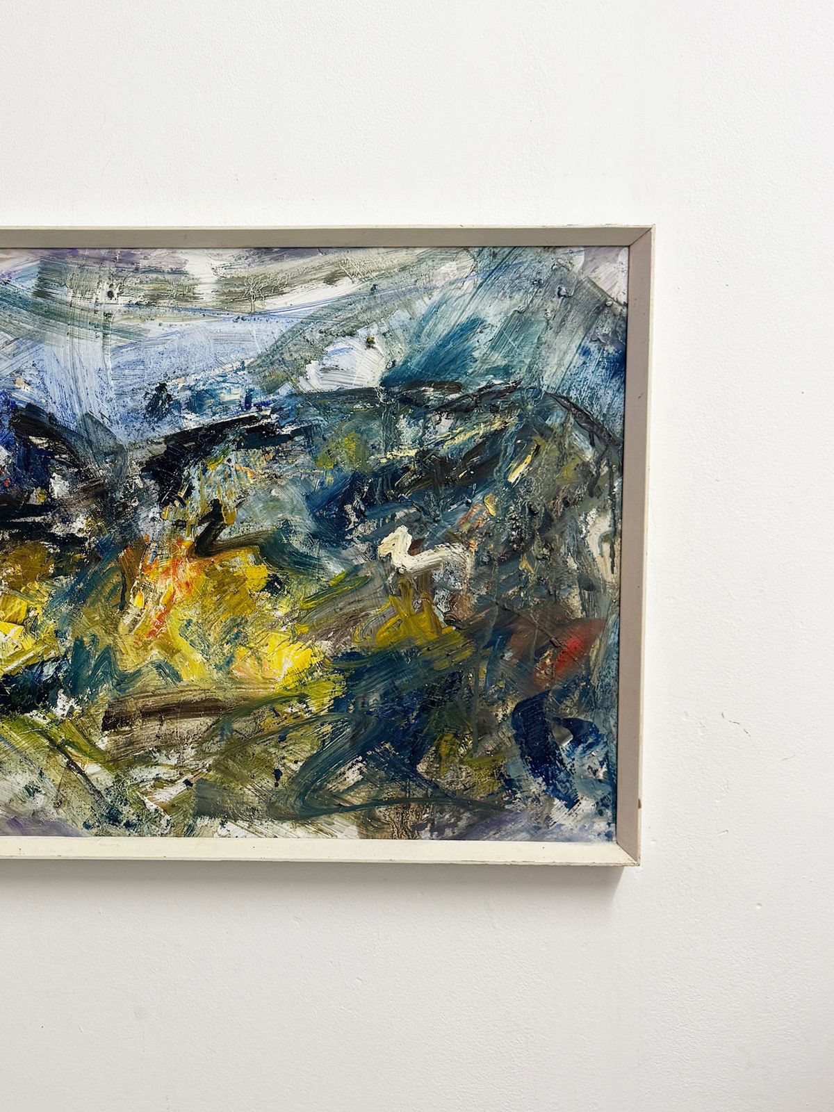 Swedish Mid Century Abstract Expressionist Landscape Oil Painting photo vinterior