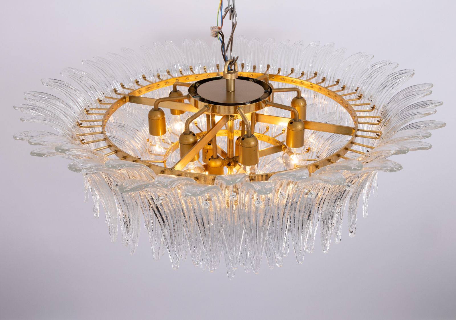 Grote Palmette Murano plafondlamp, Italië, jaren 1970 photo vinterior