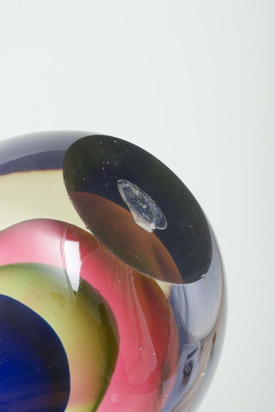 Murano. Organic Sculpture With Teardrop Form In Layered Glass. 1960s photo Art