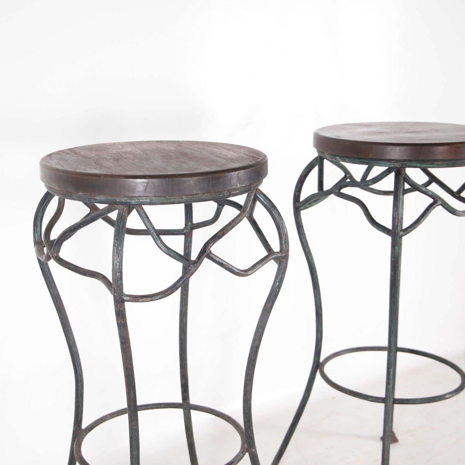 Pair Of Wrought Iron Sculpture Stands photo Home Decor