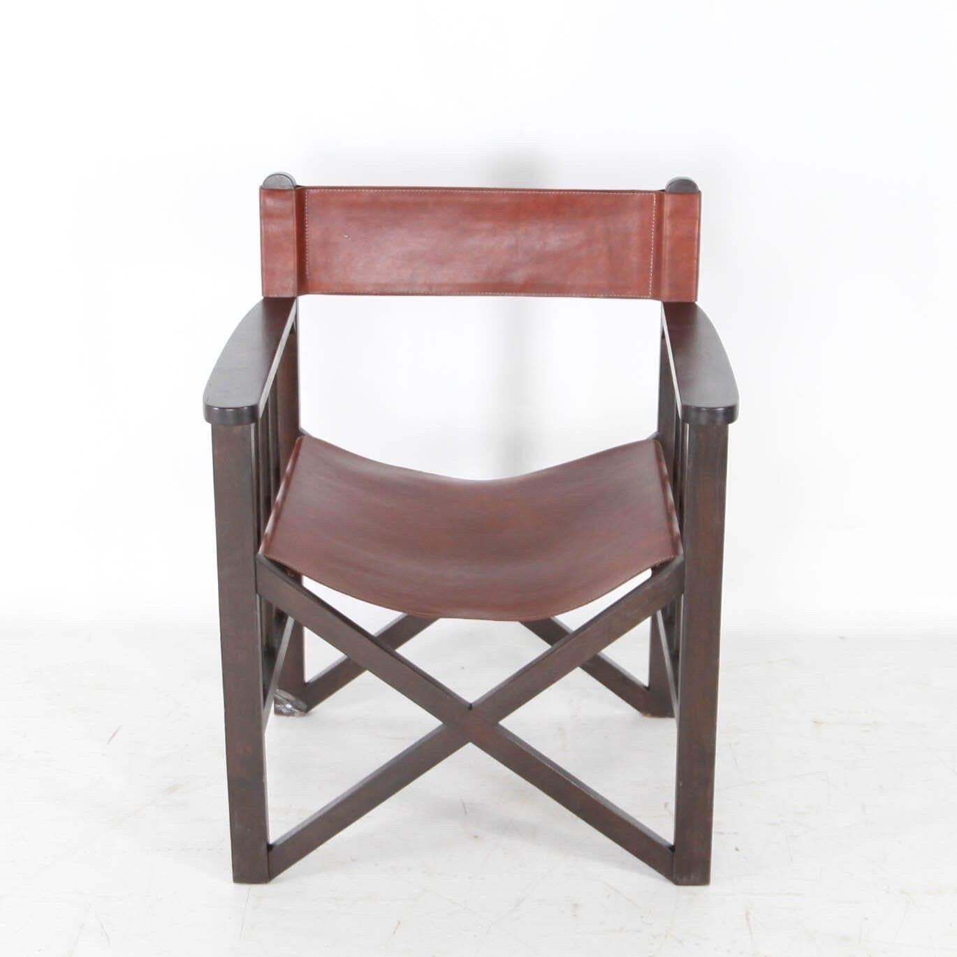 Pair Of Leather And Wood Armchairs photo Furniture