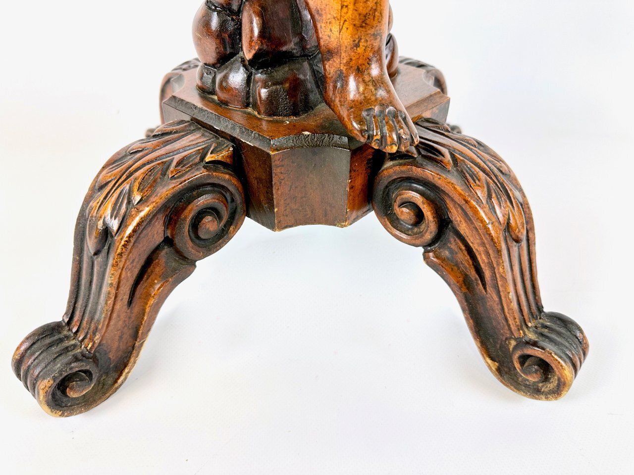 Antique Wooden Carved Cherub Bacchus Side Table, 1890s photo buy
