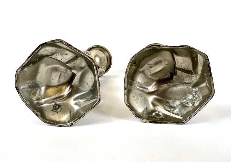 Antique Silver Plated Standing Bear Candleholders From Wmf, 1907, Set Of 2 photo for sale