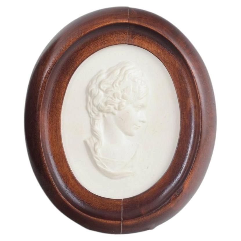Meissen. Oval Relief Plaque In Biscuit Porcelain With Female Profile Portrait.
