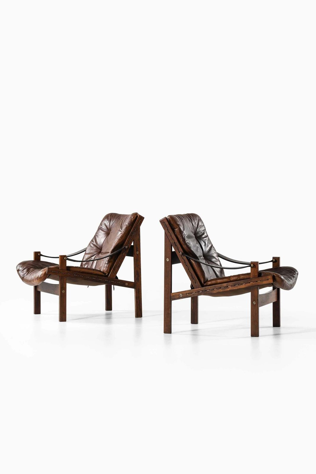 Pair Of Torbjørn Afdal Leather Easy Chairs By Bruksbo, 1962 photo buy
