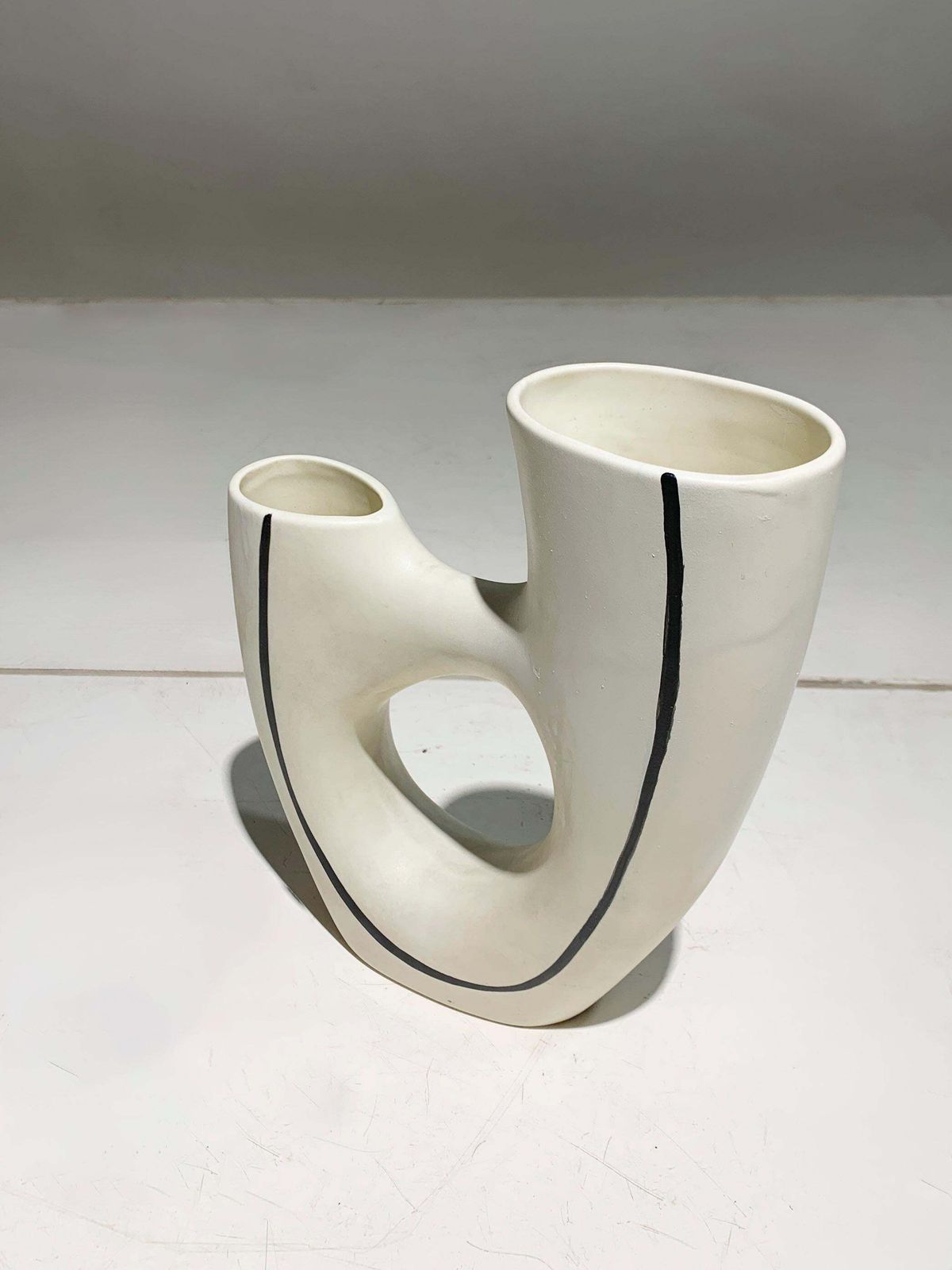 Atelier Revernay Mid Century Double Neck Ceramic Vase, Circa 1950 photo for sale