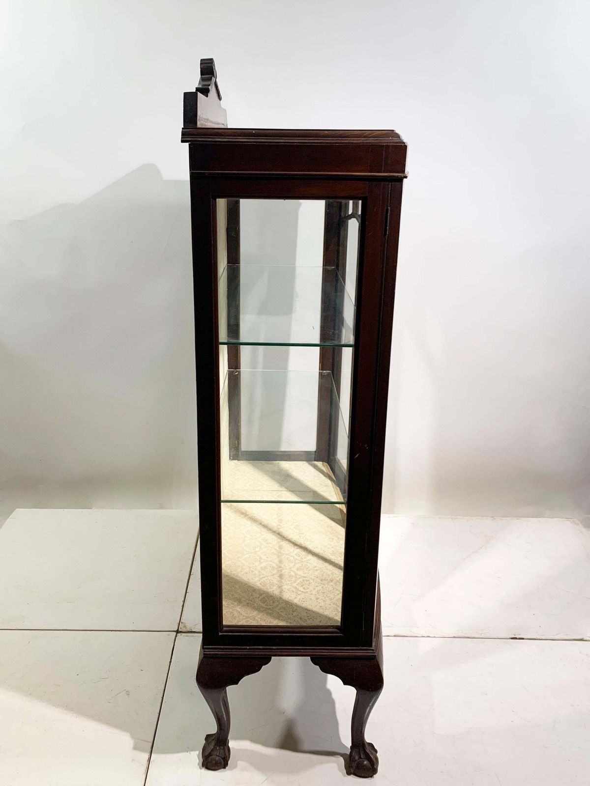 Edwardian Chippendale Bow Front Display Cabinet With Ball & Claw Feet, Circa1910 photo buy