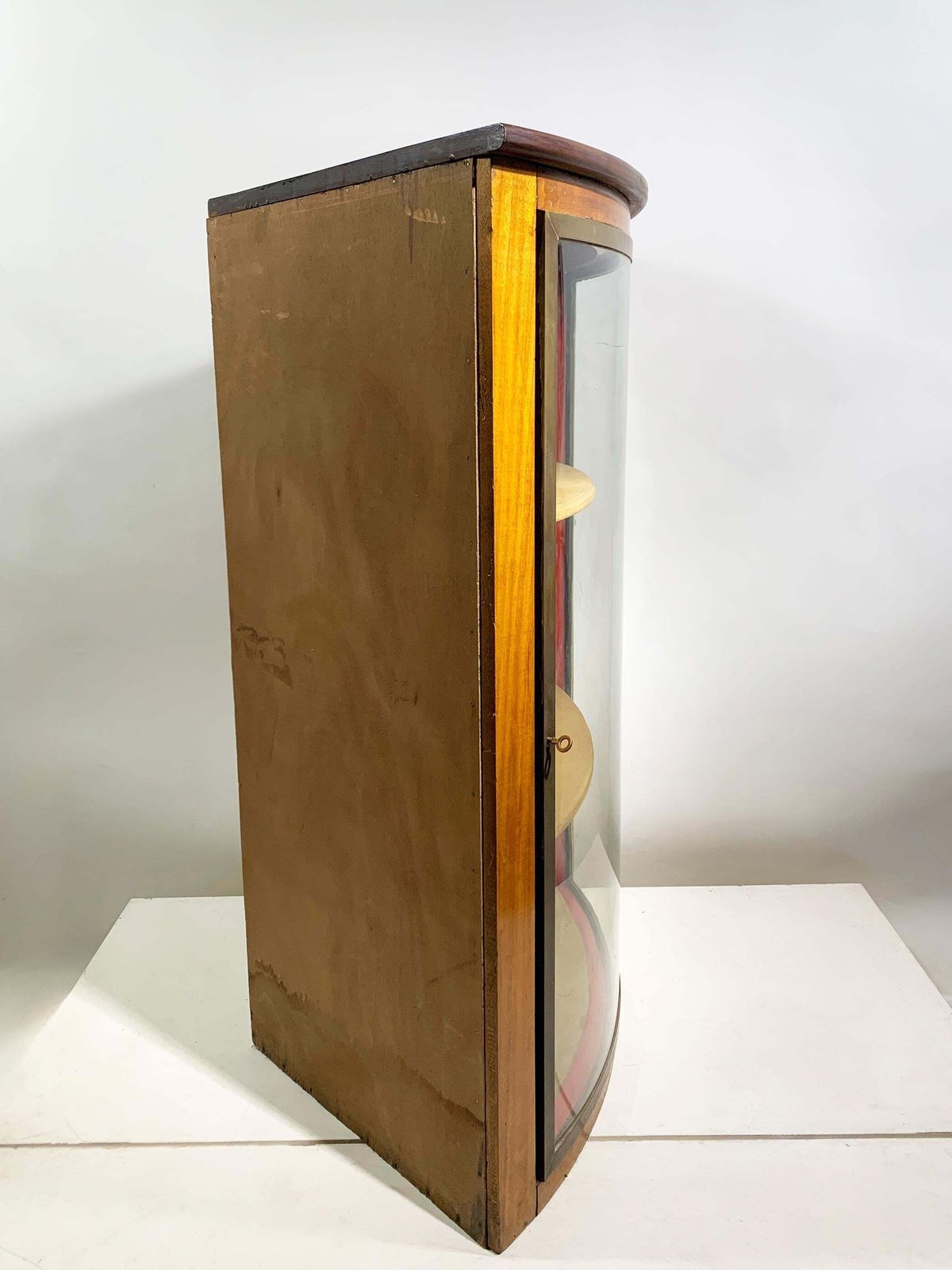 Set Of 2 Mid Century Modern Curved Glass Corner, Circa 1960's photo Furniture