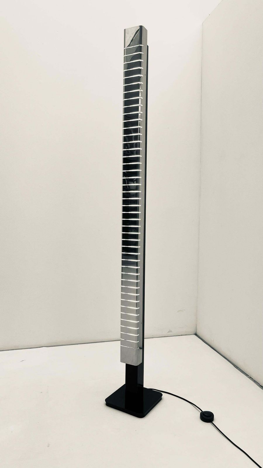 Sculptural Chromed Floor Lamp By Lamperti Italy 1970's photo for sale