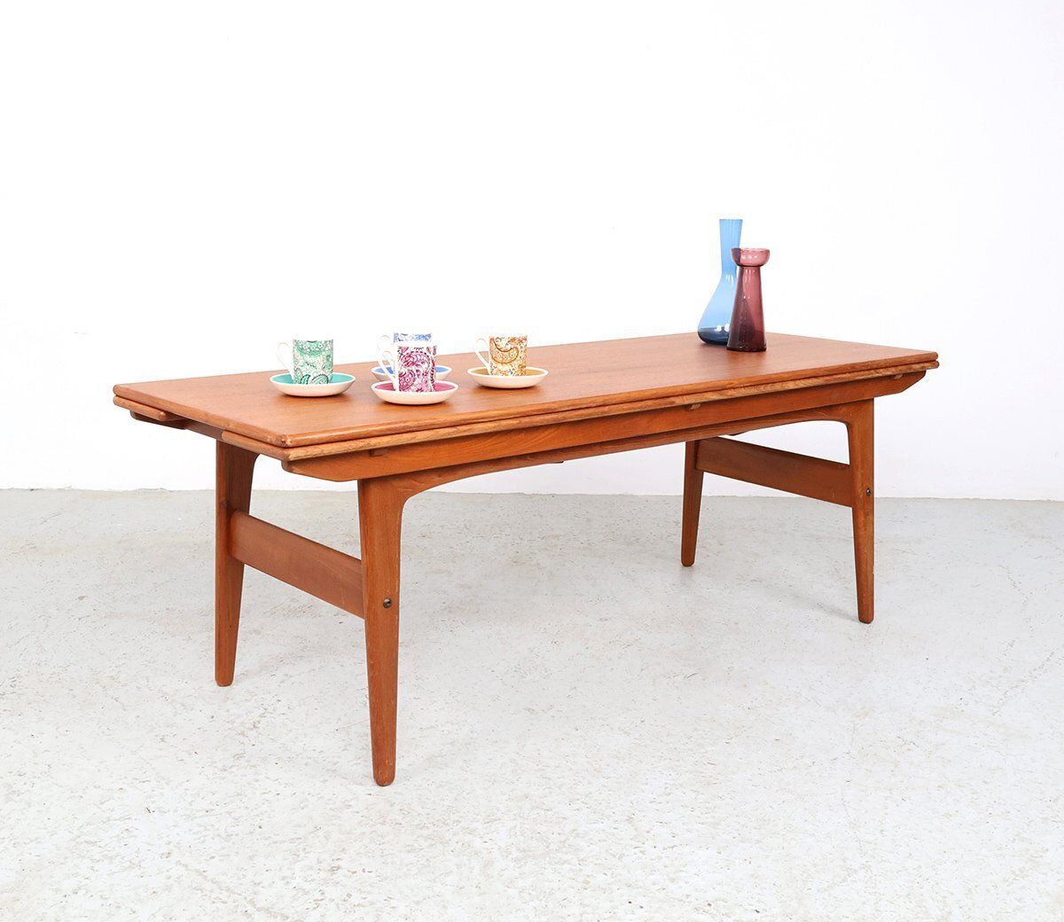 Vintage Height Adjustable Coffee Or Dining Table By Kai Kristiansen For Trioh, 1970s photo for sale