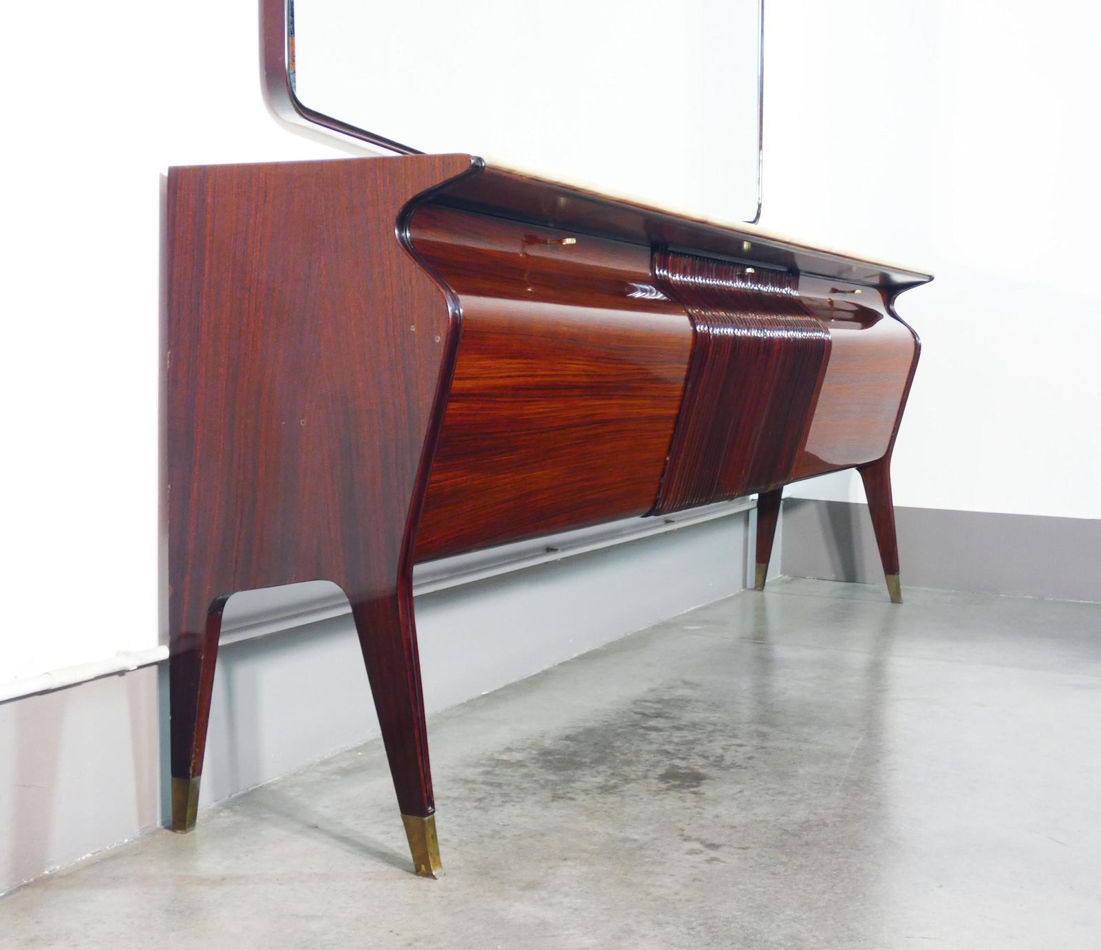 Buffet Enfilade With Mirror, Design Attributed To Osvaldo Borsani. Italy, 1950s photo vinterior