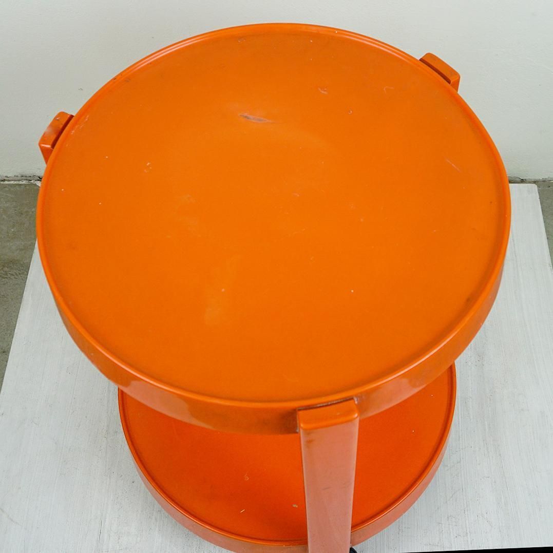 Vintage Italian Space Age Plastic Bar Trolley, Orange, 1970s, 47cm photo for sale