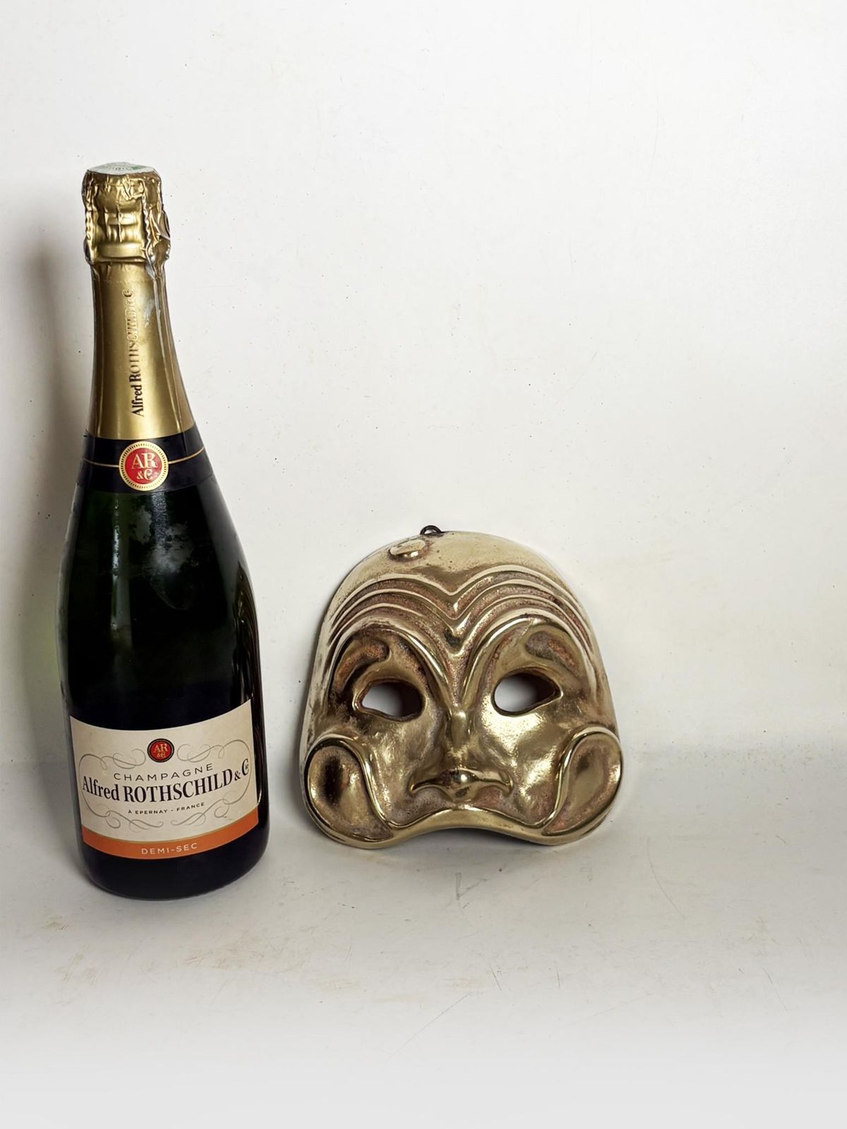 Brass Mask, Sculpture, France, 1960 photo for sale