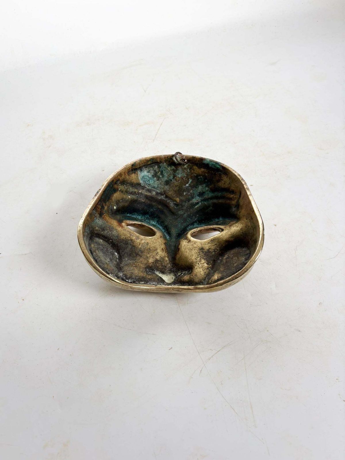 Brass Mask, Sculpture, France, 1960 photo vintage
