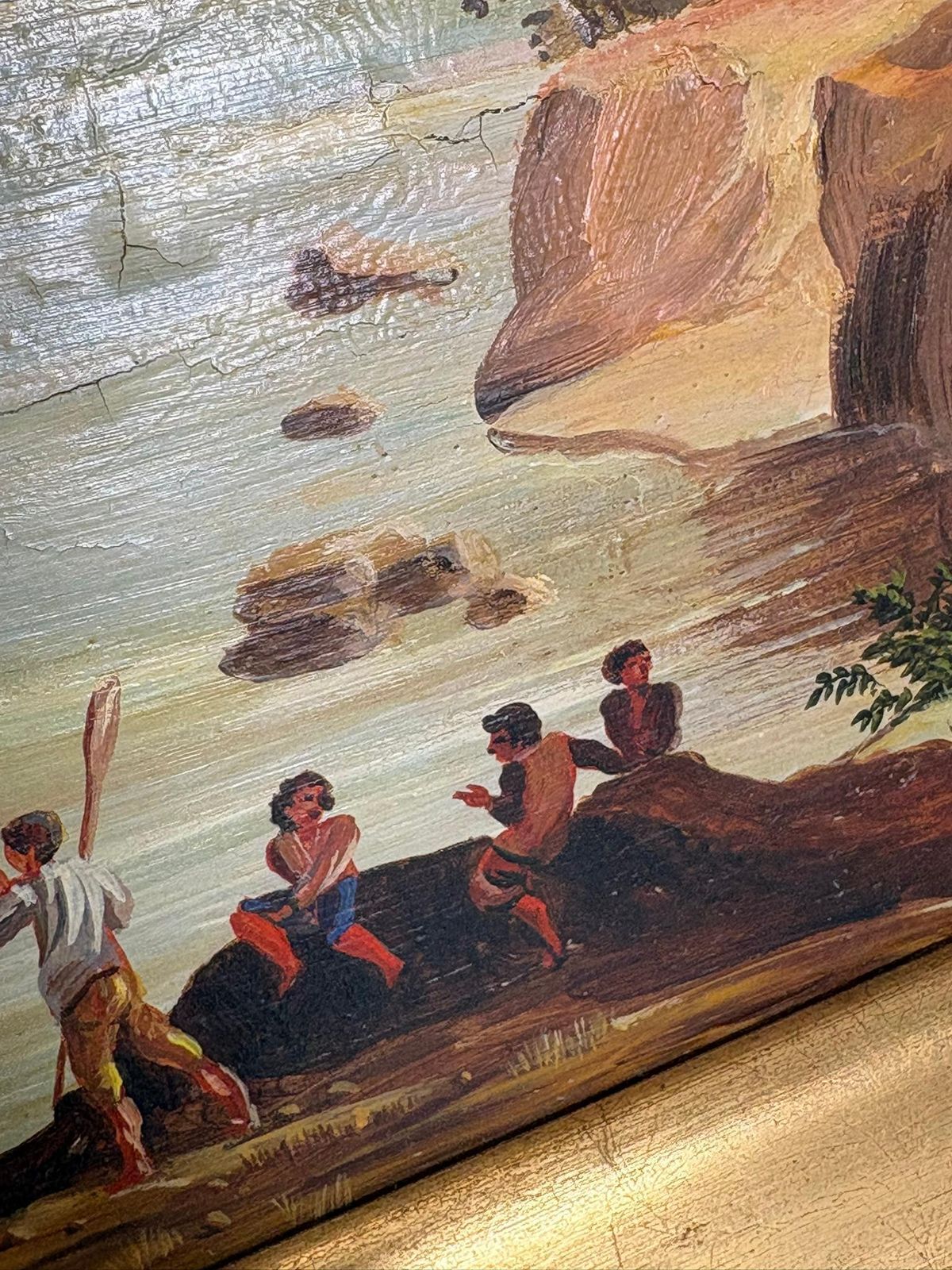 Painting Of A Boat Scene, Oil On Panel, Signed, France, Early 20th Century photo buy