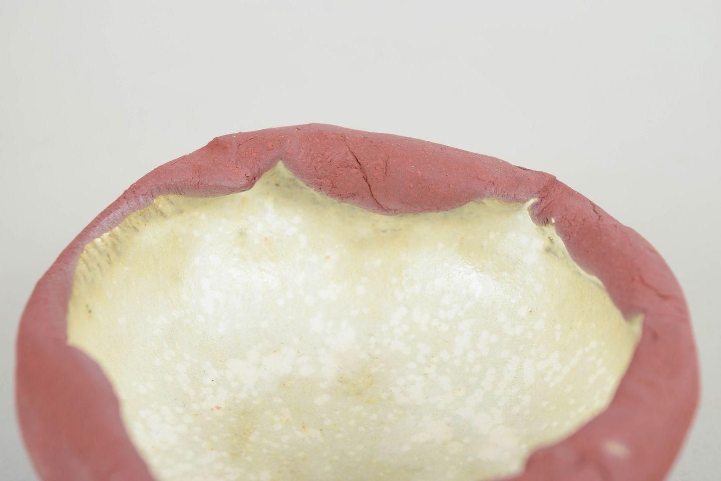 Christina Muff, Contemporary Danish Artist. Red Stoneware Bowl On Foot. 2025 photo for sale