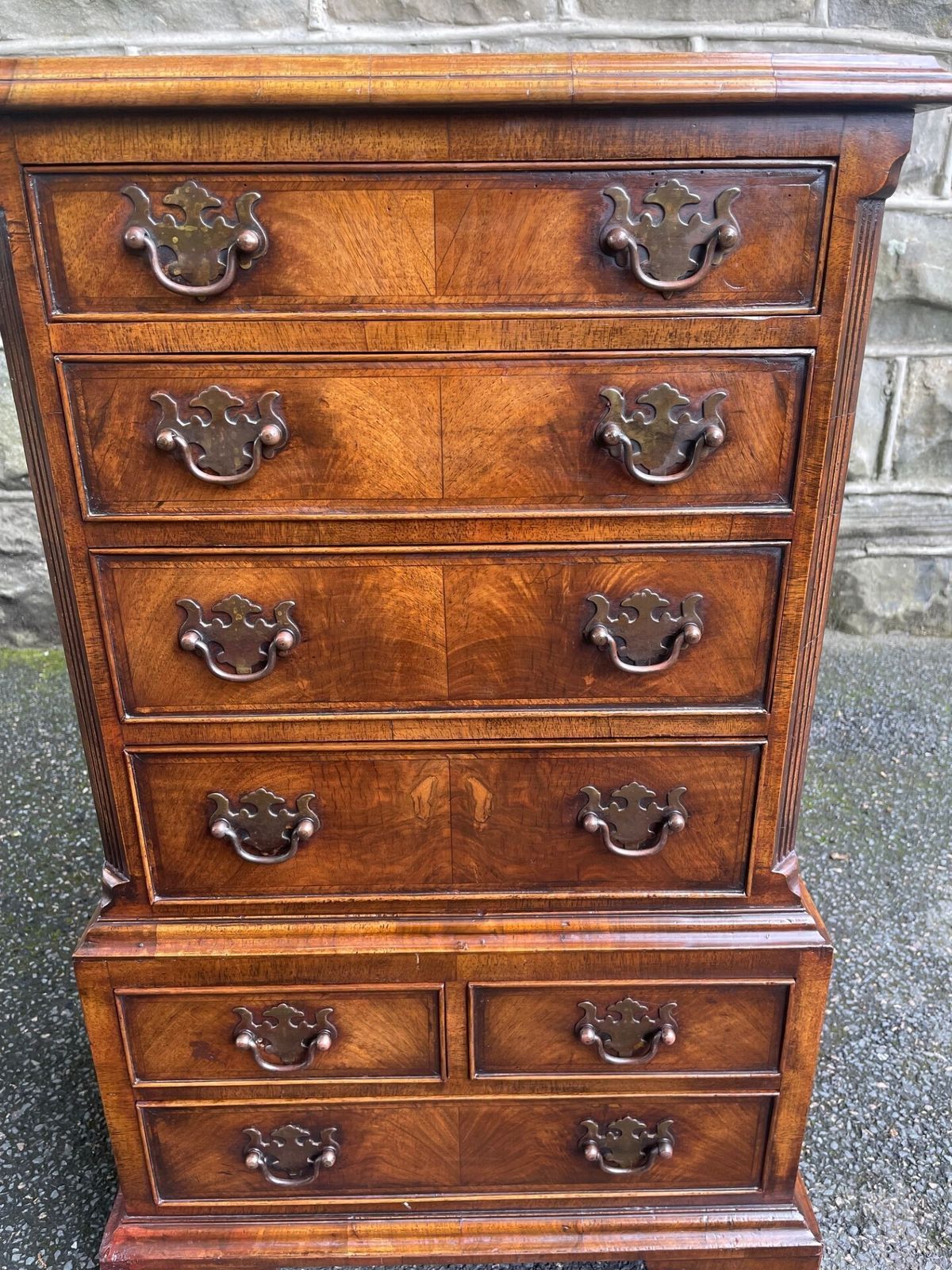 Antique Figured Walnut Small Chest Of Drawers photo Furniture