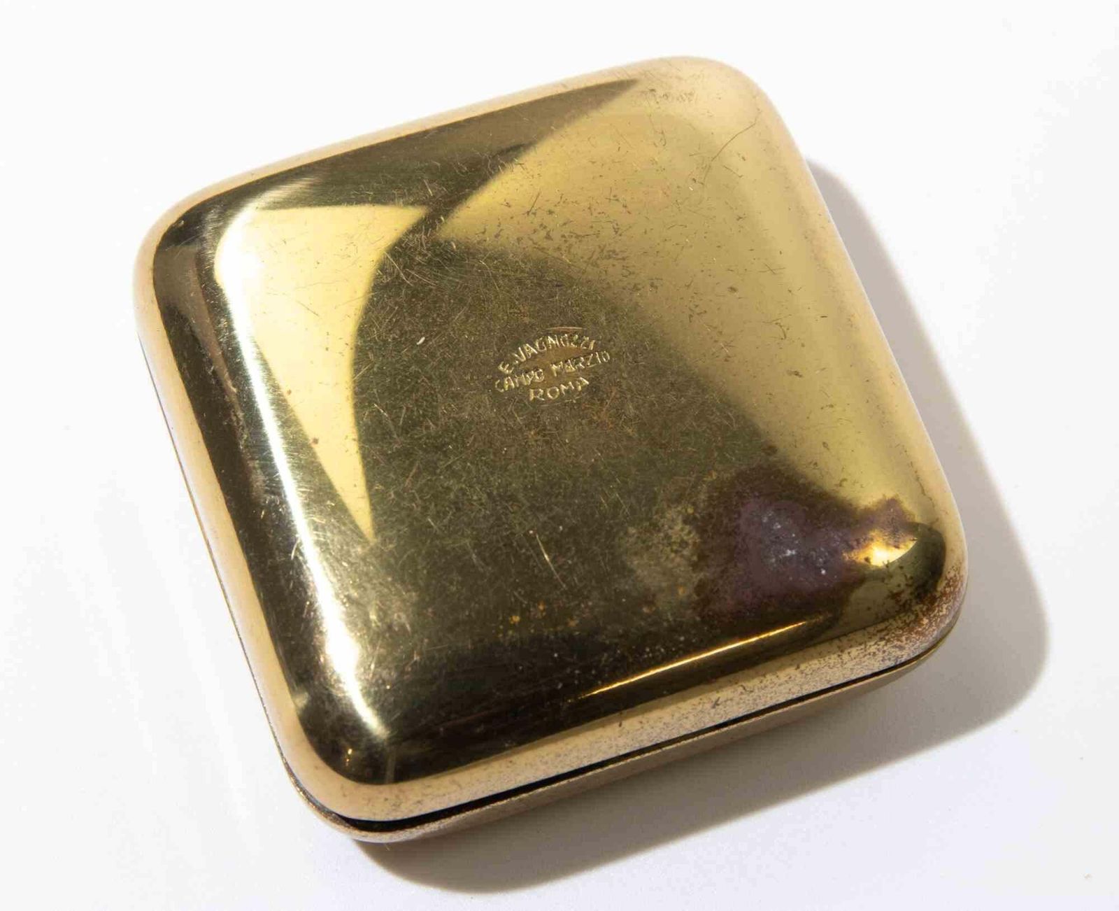 Italian Gold Plated Metal Trinket Or Pill Box By F. Jacovitti, Rome, 1960s photo for sale