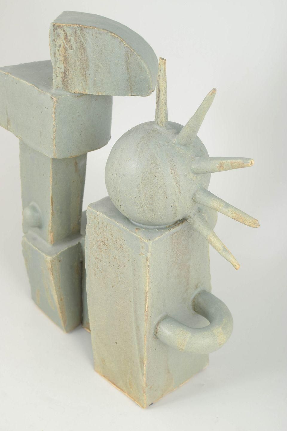 Christina Muff, artiste céramiste danoise. Grande sculpture en grès, style cubiste photo Art