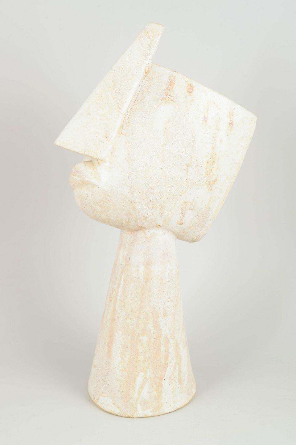 Christina Muff, Contemporary Danish Artist. Cubist Stoneware Bust, 2025 photo for sale