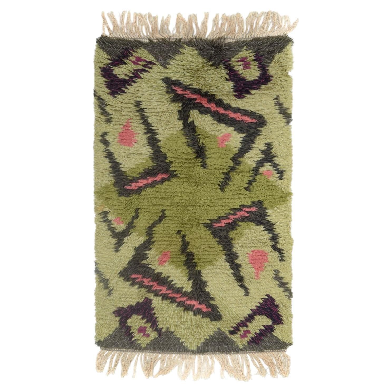 Scandinavian Designer. Rya Carpet In Wool With A Graphic Pattern. 1960s/70s