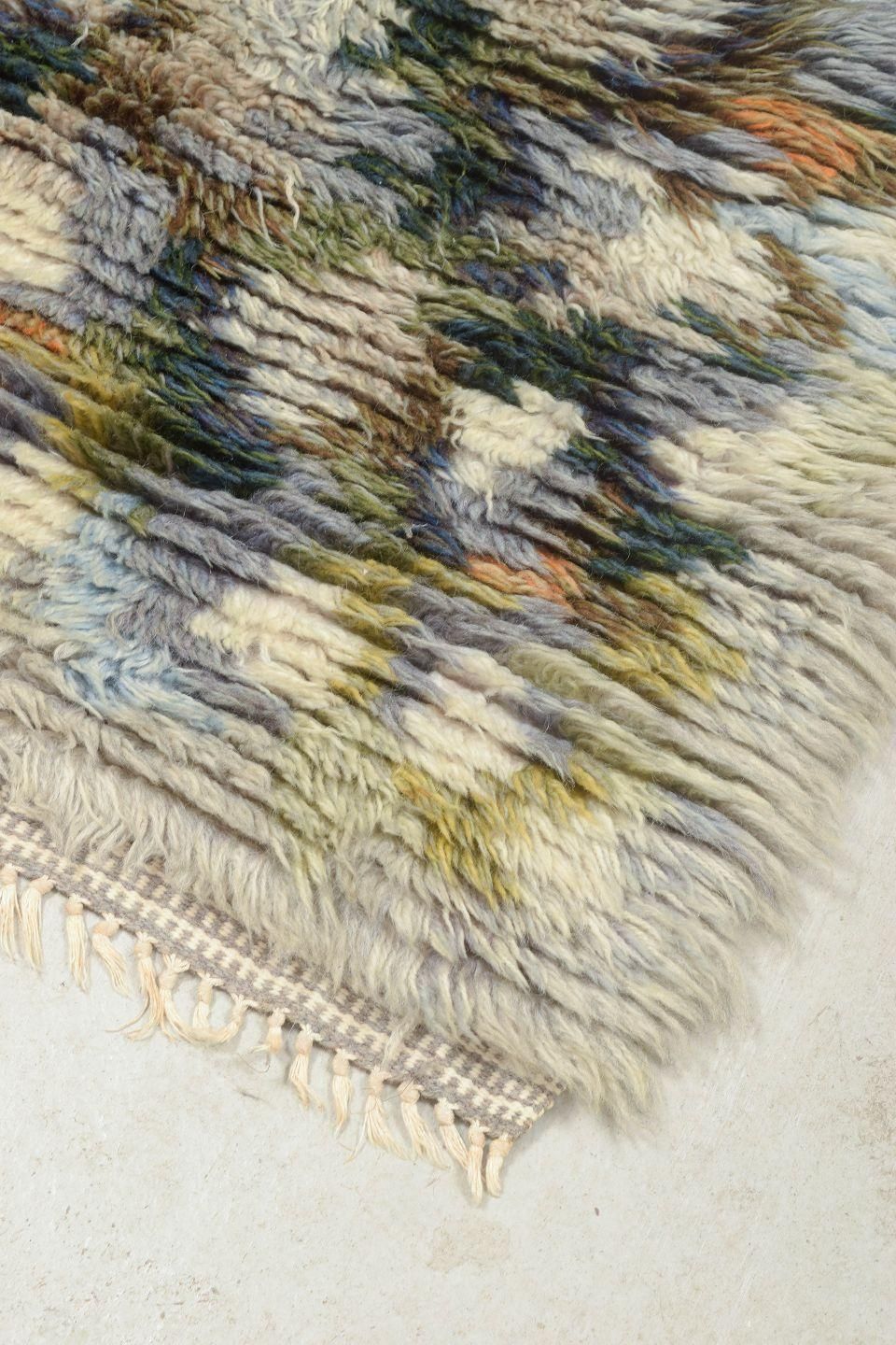 Scandinavian Designer. Rya Carpet In Wool With Abstract Design. 1960s/70s photo furniture