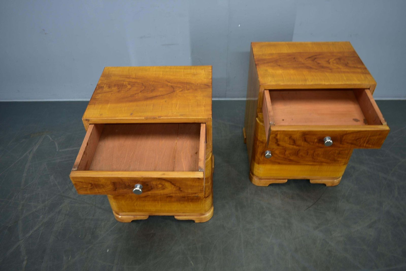 1937s Pair Of Art Deco Bedside Tables, Czechoslovakia photo Furniture