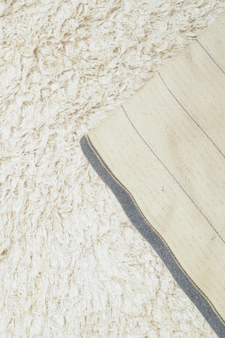 Scandinavian Designer. Rya Carpet In Natural White Wool. 1960s/70s photo Textiles