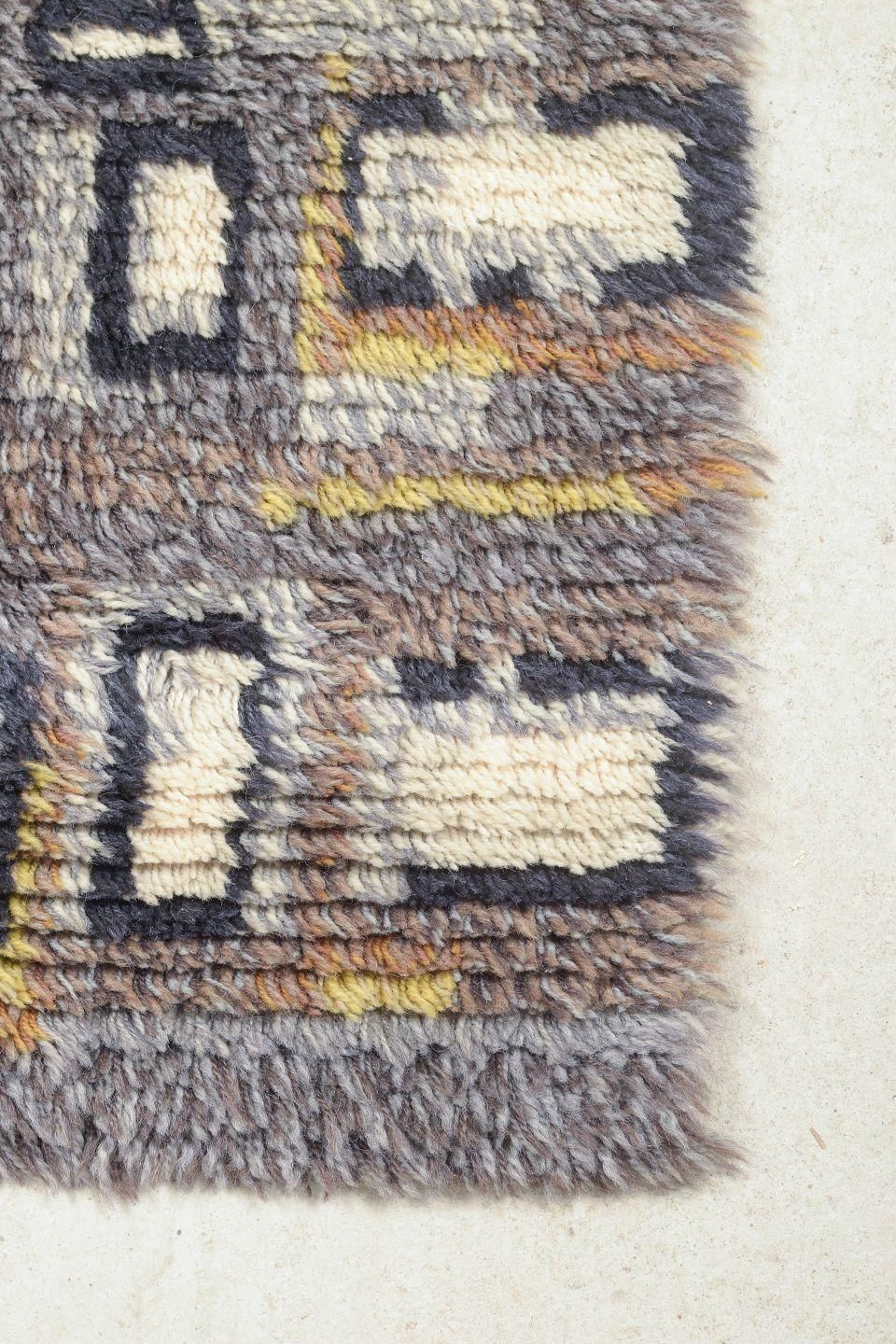 Tapis rya scandinave en laine à motif géométrique, années 1960/70 photo furniture